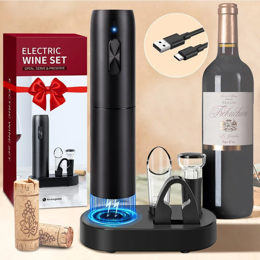 Abridor de Vino Eléctrico con Carga USB – Elegancia y Comodidad al Instante